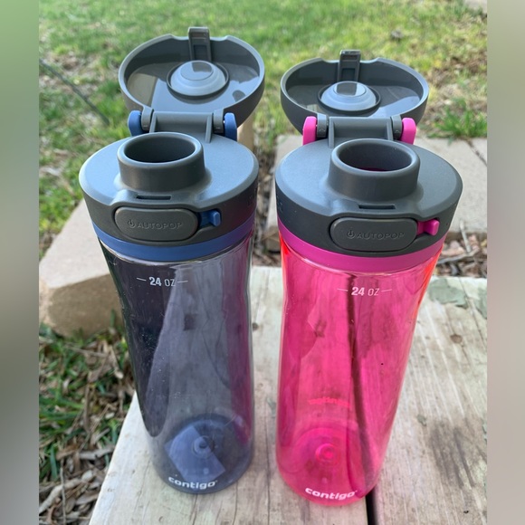 •CONTIGO•Jackson•24 oz each•2 Pack•(1) Hot Pink and (1) Blue Corn•Like NEW! - Picture 5 of 5